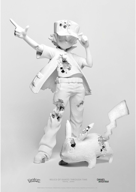 Daniel Arsham × Pokémon Crystalized Sculpture 各¥6,000 +税 Daniel Arsham⽒作のCrystalized Sculptureのポスター（ピカチュウ、ポケモントレーナー、ポケモンロゴ、ポケモンカードの4種）